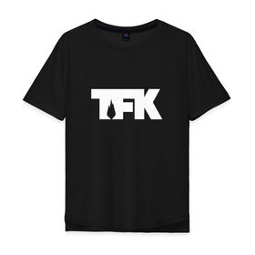 Мужская футболка хлопок Oversize с принтом TFK logo white в Екатеринбурге, 100% хлопок | свободный крой, круглый ворот, “спинка” длиннее передней части | Тематика изображения на принте: tfk | thousand foot krutch