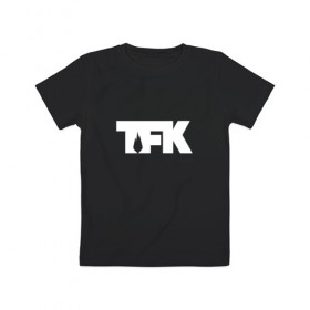 Детская футболка хлопок с принтом TFK logo white в Екатеринбурге, 100% хлопок | круглый вырез горловины, полуприлегающий силуэт, длина до линии бедер | Тематика изображения на принте: tfk | thousand foot krutch