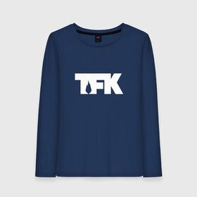 Женский лонгслив хлопок с принтом TFK logo white в Екатеринбурге, 100% хлопок |  | Тематика изображения на принте: tfk | thousand foot krutch
