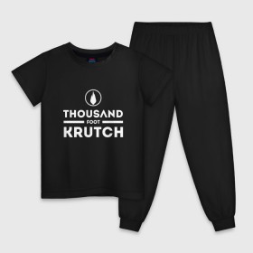 Детская пижама хлопок с принтом Thousand Foot Krutch logo в Екатеринбурге, 100% хлопок |  брюки и футболка прямого кроя, без карманов, на брюках мягкая резинка на поясе и по низу штанин
 | tfk | thousand foot krutch