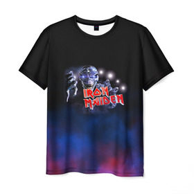Мужская футболка 3D с принтом Iron Maiden в Екатеринбурге, 100% полиэфир | прямой крой, круглый вырез горловины, длина до линии бедер | iron maiden | адриан смит | айран | айрон | группа | дэйв мюррей | железная дева | ирон | майден | мейд | мейден | метал | мрачный | музыка | песни | рок | стив харрис | тяжелый | хеви | хевиметал