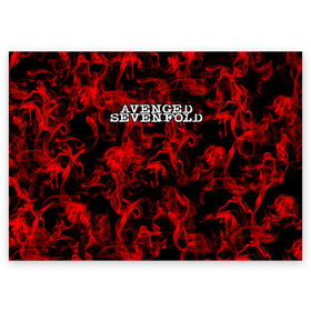 Поздравительная открытка с принтом Avenged Sevenfold в Екатеринбурге, 100% бумага | плотность бумаги 280 г/м2, матовая, на обратной стороне линовка и место для марки
 | avenged sevenfold | metal | rock | sevenfold | группа | отомщенный | отомщенный семикратно | рок | рокеры