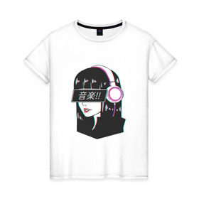 Женская футболка хлопок с принтом MIRRORS Sad Japanese Aesthetic в Екатеринбурге, 100% хлопок | прямой крой, круглый вырез горловины, длина до линии бедер, слегка спущенное плечо | аниме герл | манга | япония