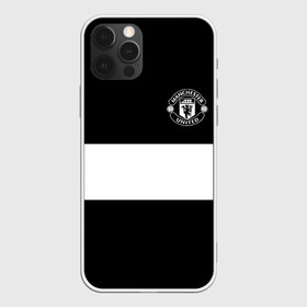 Чехол для iPhone 12 Pro с принтом FC Manchester United в Екатеринбурге, силикон | область печати: задняя сторона чехла, без боковых панелей | black   white | england | football | logo | manchester united | sport | англия | арт | лига | лого | манчестер юнайтед | спорт | текстура | фк | футбол | футбольный клуб | черно белый | эмблема