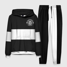 Мужской костюм 3D (с толстовкой) с принтом FC Manchester United в Екатеринбурге,  |  | black   white | england | football | logo | manchester united | sport | англия | арт | лига | лого | манчестер юнайтед | спорт | текстура | фк | футбол | футбольный клуб | черно белый | эмблема