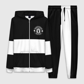 Женский костюм 3D с принтом FC Manchester United в Екатеринбурге,  |  | black   white | england | football | logo | manchester united | sport | англия | арт | лига | лого | манчестер юнайтед | спорт | текстура | фк | футбол | футбольный клуб | черно белый | эмблема