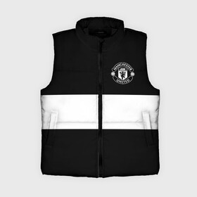 Женский жилет утепленный 3D с принтом FC Manchester United в Екатеринбурге,  |  | black   white | england | football | logo | manchester united | sport | англия | арт | лига | лого | манчестер юнайтед | спорт | текстура | фк | футбол | футбольный клуб | черно белый | эмблема