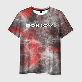 Мужская футболка 3D с принтом Bon Jovi в Екатеринбурге, 100% полиэфир | прямой крой, круглый вырез горловины, длина до линии бедер | альтернативный | американская | глэм | готик | гранж | группа | метал | модные | музыка | пост | рок | хард