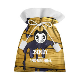 Подарочный 3D мешок с принтом Bendy and the Ink Machine в Екатеринбурге, 100% полиэстер | Размер: 29*39 см | Тематика изображения на принте: 0x000000123 | bendy | ink machine | бенди