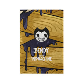 Обложка для паспорта матовая кожа с принтом Bendy and the Ink Machine в Екатеринбурге, натуральная матовая кожа | размер 19,3 х 13,7 см; прозрачные пластиковые крепления | 0x000000123 | bendy | ink machine | бенди