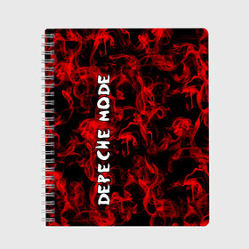 Тетрадь с принтом Depeche Mode в Екатеринбурге, 100% бумага | 48 листов, плотность листов — 60 г/м2, плотность картонной обложки — 250 г/м2. Листы скреплены сбоку удобной пружинной спиралью. Уголки страниц и обложки скругленные. Цвет линий — светло-серый
 | Тематика изображения на принте: альтернативный | блюз | британская | готик | гранж | группа | метал | модные | музыка | пост | рок | хард
