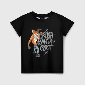 Детская футболка 3D с принтом Crush Bandicoot 3d в Екатеринбурге, 100% гипоаллергенный полиэфир | прямой крой, круглый вырез горловины, длина до линии бедер, чуть спущенное плечо, ткань немного тянется | Тематика изображения на принте: crash | бандикут | краш | крэш