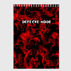 Скетчбук с принтом Depeche Mode в Екатеринбурге, 100% бумага
 | 48 листов, плотность листов — 100 г/м2, плотность картонной обложки — 250 г/м2. Листы скреплены сверху удобной пружинной спиралью | Тематика изображения на принте: альтернативный | блюз | британская | готик | гранж | группа | метал | модные | музыка | пост | рок | хард