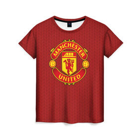 Женская футболка 3D с принтом Manchester United Knitted в Екатеринбурге, 100% полиэфир ( синтетическое хлопкоподобное полотно) | прямой крой, круглый вырез горловины, длина до линии бедер | england | football | logo | manchester united | pattern | sport | англия | арт | вязаный | лига | лого | манчестер юнайтед | переплет | свитер | спорт | текстура | узор | фк | футбол | футбольный клуб | эмблема