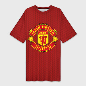 Платье-футболка 3D с принтом Manchester United Knitted в Екатеринбурге,  |  | england | football | logo | manchester united | pattern | sport | англия | арт | вязаный | лига | лого | манчестер юнайтед | переплет | свитер | спорт | текстура | узор | фк | футбол | футбольный клуб | эмблема