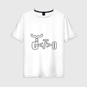 Женская футболка хлопок Oversize с принтом Велосипед программиста в Екатеринбурге, 100% хлопок | свободный крой, круглый ворот, спущенный рукав, длина до линии бедер
 | велосипед | код | программирование | программист | символы
