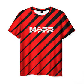 Мужская футболка 3D с принтом Mass Effect в Екатеринбурге, 100% полиэфир | прямой крой, круглый вырез горловины, длина до линии бедер | effect | game | n7 | shepard | галактика | жнец | игра | масс | нормандия | планета | шепард | эффект