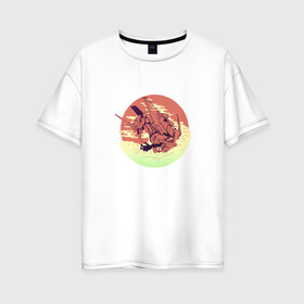 Женская футболка хлопок Oversize с принтом Neon Genesis Evangelion в Екатеринбурге, 100% хлопок | свободный крой, круглый ворот, спущенный рукав, длина до линии бедер
 | евангелион