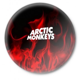 Значок с принтом Arctic Monkeys в Екатеринбурге,  металл | круглая форма, металлическая застежка в виде булавки | 