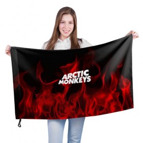 Флаг 3D с принтом Arctic Monkeys в Екатеринбурге, 100% полиэстер | плотность ткани — 95 г/м2, размер — 67 х 109 см. Принт наносится с одной стороны | 