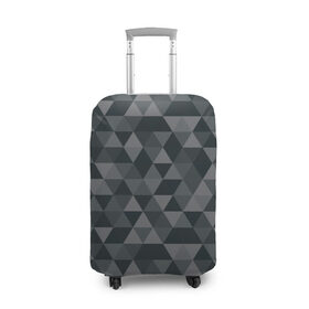 Чехол для чемодана 3D с принтом Hipster gray в Екатеринбурге, 86% полиэфир, 14% спандекс | двустороннее нанесение принта, прорези для ручек и колес | абстракция | белый | мозаика | ромб | серый | треугольник | узор | хипстер | черный | яркий