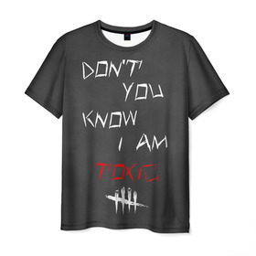 Мужская футболка 3D с принтом I am TOXIC в Екатеринбурге, 100% полиэфир | прямой крой, круглый вырез горловины, длина до линии бедер | dbd | dead by daylight | toxic | дбд | токсик