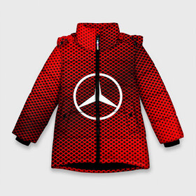 Зимняя куртка для девочек 3D с принтом MERCEDES SPORT в Екатеринбурге, ткань верха — 100% полиэстер; подклад — 100% полиэстер, утеплитель — 100% полиэстер. | длина ниже бедра, удлиненная спинка, воротник стойка и отстегивающийся капюшон. Есть боковые карманы с листочкой на кнопках, утяжки по низу изделия и внутренний карман на молнии. 

Предусмотрены светоотражающий принт на спинке, радужный светоотражающий элемент на пуллере молнии и на резинке для утяжки. | auto | automobile | car | carbon | machine | mercedes | motor | motor car | sport car | автомашина | бренд | легковой автомобиль | марка | спортивный автомобиль | тачка