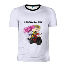 Мужская футболка 3D спортивная с принтом Sayonara boy в Екатеринбурге, 100% полиэстер с улучшенными характеристиками | приталенный силуэт, круглая горловина, широкие плечи, сужается к линии бедра | Тематика изображения на принте: 