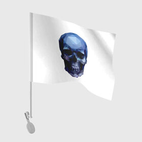 Флаг для автомобиля с принтом Бумажный череп в Екатеринбурге, 100% полиэстер | Размер: 30*21 см | 