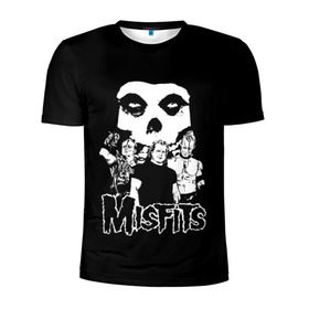 Мужская футболка 3D спортивная с принтом Misfits в Екатеринбурге, 100% полиэстер с улучшенными характеристиками | приталенный силуэт, круглая горловина, широкие плечи, сужается к линии бедра | horror | punk | rock | альтернатива | группа | мисфитс | неприкаянные | панк | рок | хоррор