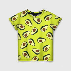 Детская футболка 3D с принтом Авокадо в Екатеринбурге, 100% гипоаллергенный полиэфир | прямой крой, круглый вырез горловины, длина до линии бедер, чуть спущенное плечо, ткань немного тянется | avocado | food | fruit | pattern | vegan | vegetarian | авокадо | веган | вегетарианство | еда | паттерн | правильное питание | фрукт