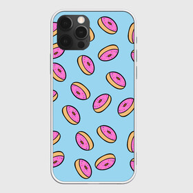 Чехол для iPhone 12 Pro с принтом Пончики в Екатеринбурге, силикон | область печати: задняя сторона чехла, без боковых панелей | doughnut | food | pattern | sweet | vegan | vegetarian | веган | вегетарианство | еда | паттерн | пончик | сладкое