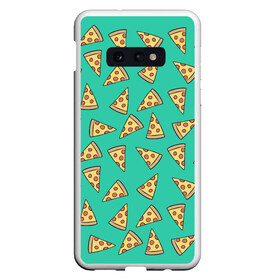 Чехол для Samsung S10E с принтом Pizza в Екатеринбурге, Силикон | Область печати: задняя сторона чехла, без боковых панелей | food | pattern | pizza | vegan | vegetarian | веган | вегетарианство | еда | паттерн | пицца