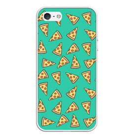 Чехол для iPhone 5/5S матовый с принтом Pizza в Екатеринбурге, Силикон | Область печати: задняя сторона чехла, без боковых панелей | food | pattern | pizza | vegan | vegetarian | веган | вегетарианство | еда | паттерн | пицца
