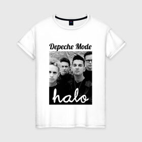 Женская футболка хлопок с принтом Depeche mode в Екатеринбурге, 100% хлопок | прямой крой, круглый вырез горловины, длина до линии бедер, слегка спущенное плечо | depeche mode | депеш мод | музыка