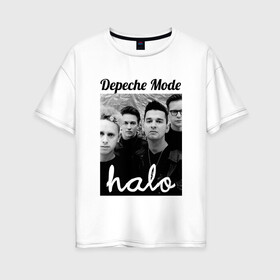 Женская футболка хлопок Oversize с принтом Depeche mode в Екатеринбурге, 100% хлопок | свободный крой, круглый ворот, спущенный рукав, длина до линии бедер
 | depeche mode | депеш мод | музыка