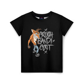 Детская футболка 3D с принтом Crush Bandicoot в Екатеринбурге, 100% гипоаллергенный полиэфир | прямой крой, круглый вырез горловины, длина до линии бедер, чуть спущенное плечо, ткань немного тянется | Тематика изображения на принте: crash | бандикут | краш | крэш