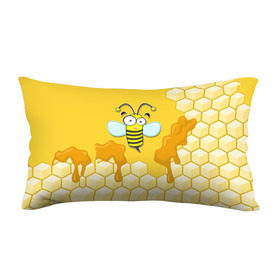 Подушка 3D антистресс с принтом Пчелка в Екатеринбурге, наволочка — 100% полиэстер, наполнитель — вспененный полистирол | состоит из подушки и наволочки на молнии | животные | лето | мед | насекомые | природа | пчела | пчелка | соты