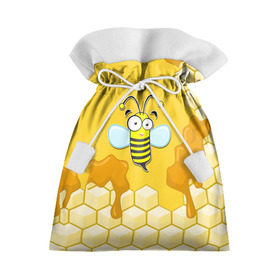 Подарочный 3D мешок с принтом Пчелка в Екатеринбурге, 100% полиэстер | Размер: 29*39 см | животные | лето | мед | насекомые | природа | пчела | пчелка | соты