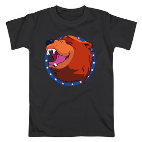 Мужская футболка хлопок с принтом Bear for Hire в Екатеринбурге, 100% хлопок | прямой крой, круглый вырез горловины, длина до линии бедер, слегка спущенное плечо. | bear for hire | far cry 5 | медведь | фар край 5