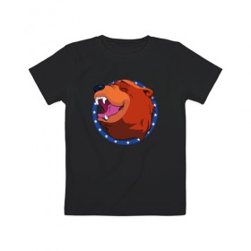 Детская футболка хлопок с принтом Bear for Hire в Екатеринбурге, 100% хлопок | круглый вырез горловины, полуприлегающий силуэт, длина до линии бедер | Тематика изображения на принте: bear for hire | far cry 5 | медведь | фар край 5
