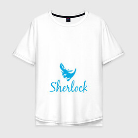 Мужская футболка хлопок Oversize с принтом Шерлок в Екатеринбурге, 100% хлопок | свободный крой, круглый ворот, “спинка” длиннее передней части | cumberbatc | sherlock | бенедикт камбербэтч | каракумбуль | шерлок