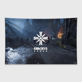 Флаг-баннер с принтом Cult Far Cry в Екатеринбурге, 100% полиэстер | размер 67 х 109 см, плотность ткани — 95 г/м2; по краям флага есть четыре люверса для крепления | 