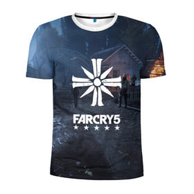 Мужская футболка 3D спортивная с принтом Cult Far Cry в Екатеринбурге, 100% полиэстер с улучшенными характеристиками | приталенный силуэт, круглая горловина, широкие плечи, сужается к линии бедра | 