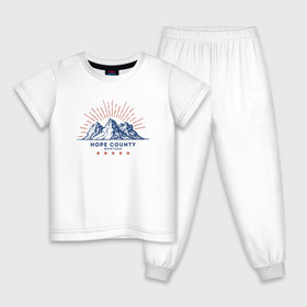 Детская пижама хлопок с принтом Hope County в Екатеринбурге, 100% хлопок |  брюки и футболка прямого кроя, без карманов, на брюках мягкая резинка на поясе и по низу штанин
 | Тематика изображения на принте: far cry 5 | фар край