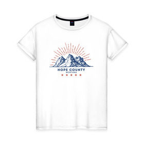 Женская футболка хлопок с принтом Hope County в Екатеринбурге, 100% хлопок | прямой крой, круглый вырез горловины, длина до линии бедер, слегка спущенное плечо | far cry 5 | фар край
