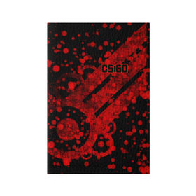 Обложка для паспорта матовая кожа с принтом Counter Strike Red Style в Екатеринбурге, натуральная матовая кожа | размер 19,3 х 13,7 см; прозрачные пластиковые крепления | Тематика изображения на принте: cs go | global offensive | контр страйк | шутер