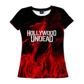 Женская футболка 3D с принтом Hollywood Undead в Екатеринбурге, 100% полиэфир ( синтетическое хлопкоподобное полотно) | прямой крой, круглый вырез горловины, длина до линии бедер | hollywood undead | punk | rock | альтернативный хип хоп | группа | инди поп | музыка | музыкальное произведение | ноты | панк | регги | рок | синти поп