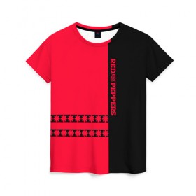 Женская футболка 3D с принтом Red Hot Chili Peppers в Екатеринбурге, 100% полиэфир ( синтетическое хлопкоподобное полотно) | прямой крой, круглый вырез горловины, длина до линии бедер | red hot chili peppers | rhcp | перцы | ред хот чили пепперс | рхчп | рэд