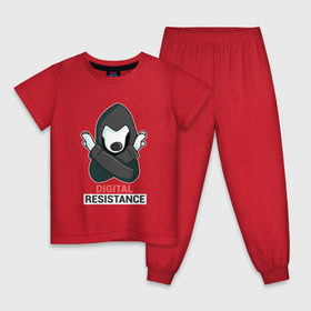 Детская пижама хлопок с принтом Digital Resistance Dog в Екатеринбурге, 100% хлопок |  брюки и футболка прямого кроя, без карманов, на брюках мягкая резинка на поясе и по низу штанин
 | Тематика изображения на принте: 